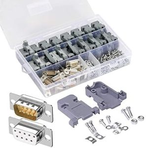 DB9 MALE Solder Connector, 9PIN RS232 Terminal Adapter  with Case  (PACK OF 10)