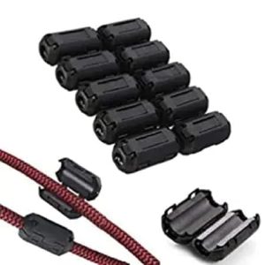 PriEnt - Anti-Interference Noise Filters Ferrite Core Choke Clip for Telephones,Tvs,Speakers,Video,Radio,Audio Power Audio, FERRITE CLAMP CORE, EMI Filter (Pack OF-10)