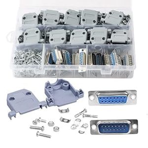 DB15 FEMALE Solder Connector, 15PIN RS232 Terminal Adapter  with Case  (PACK OF 10)