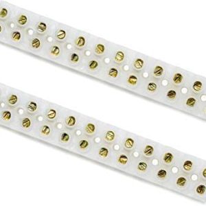 HRtronics® - 12 Position 5A 2 Rows H Type Terminal Strip Screw Terminal Barrier Block Pack of 2 (White, Pack of 5) 2 row terminal barrier strip wire connector Wire Connector (White,